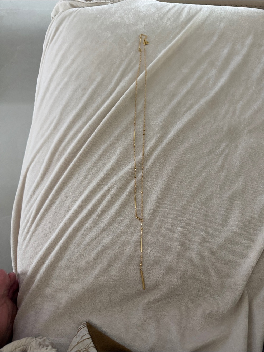 Madewell Gold Y Necklace with Slim Bar Pendant